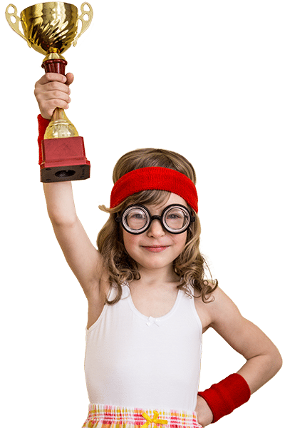 Girl with trophy